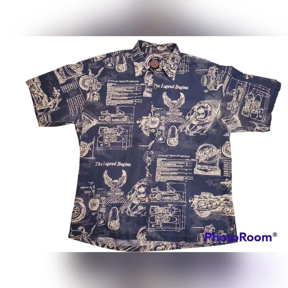 Vintage Harley-Davidson Button up Size Large